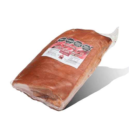 Panceta ahumada con cuero